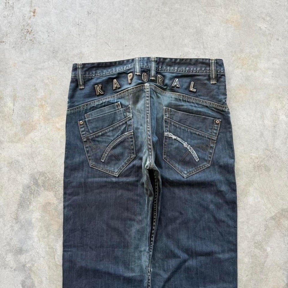 Kaporal Japanese Style Straight Leg Rag Embroidered Denim Vintage Jeans 34x29